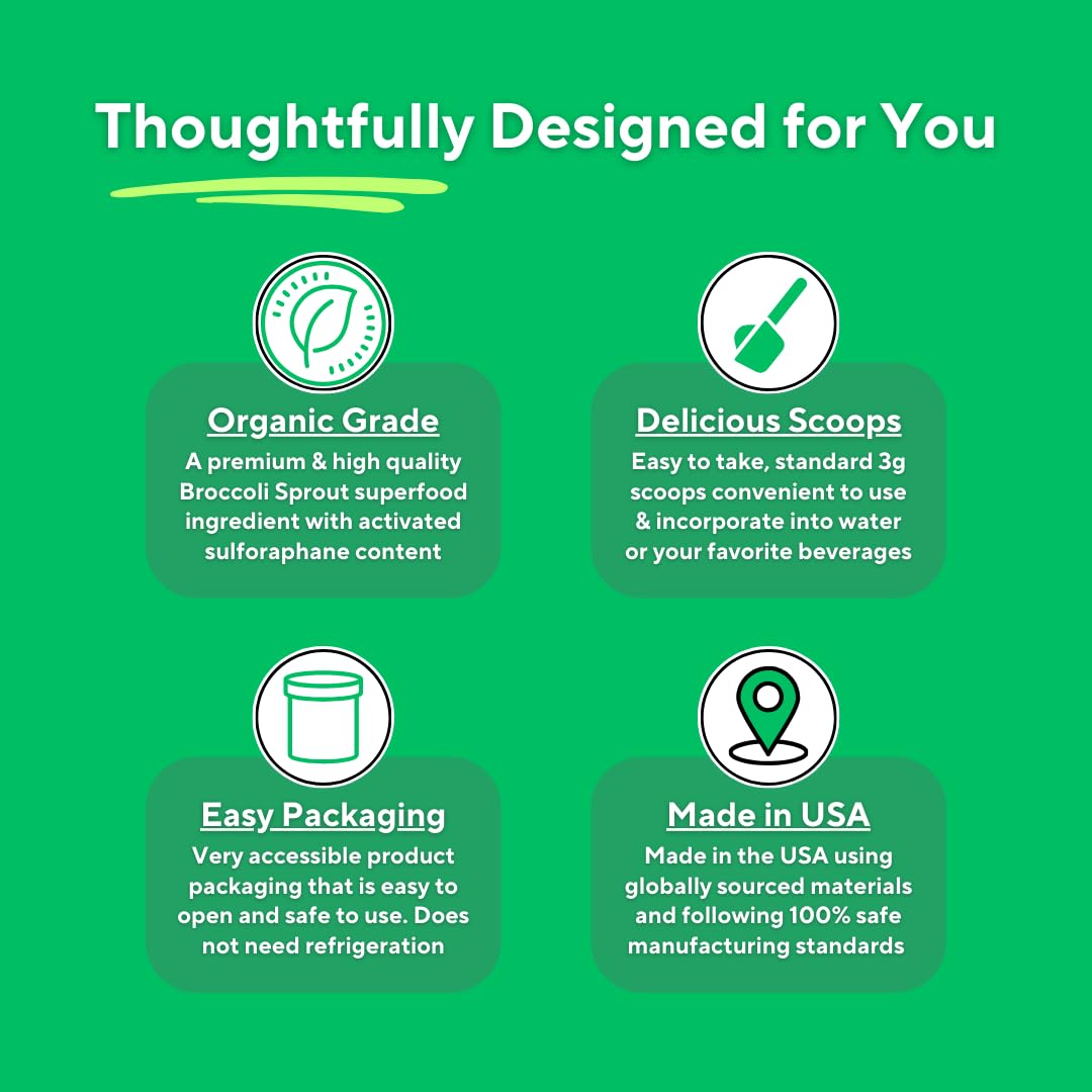 Vitapia Organic Broccoli Sprout Powder packaging with ingredients list