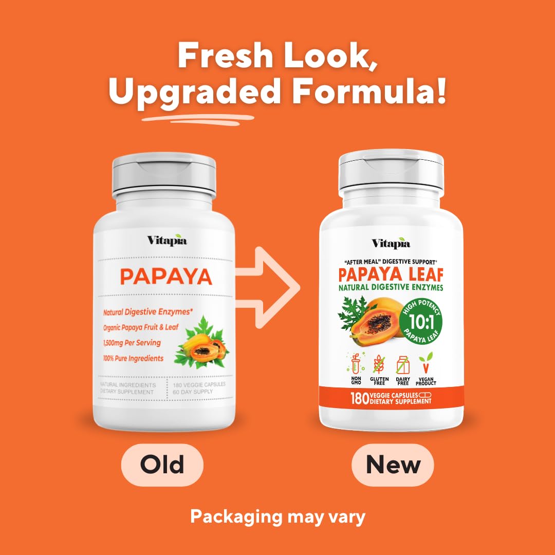 Vitapia Papaya Leaf Extract Supplement 1500mg side view