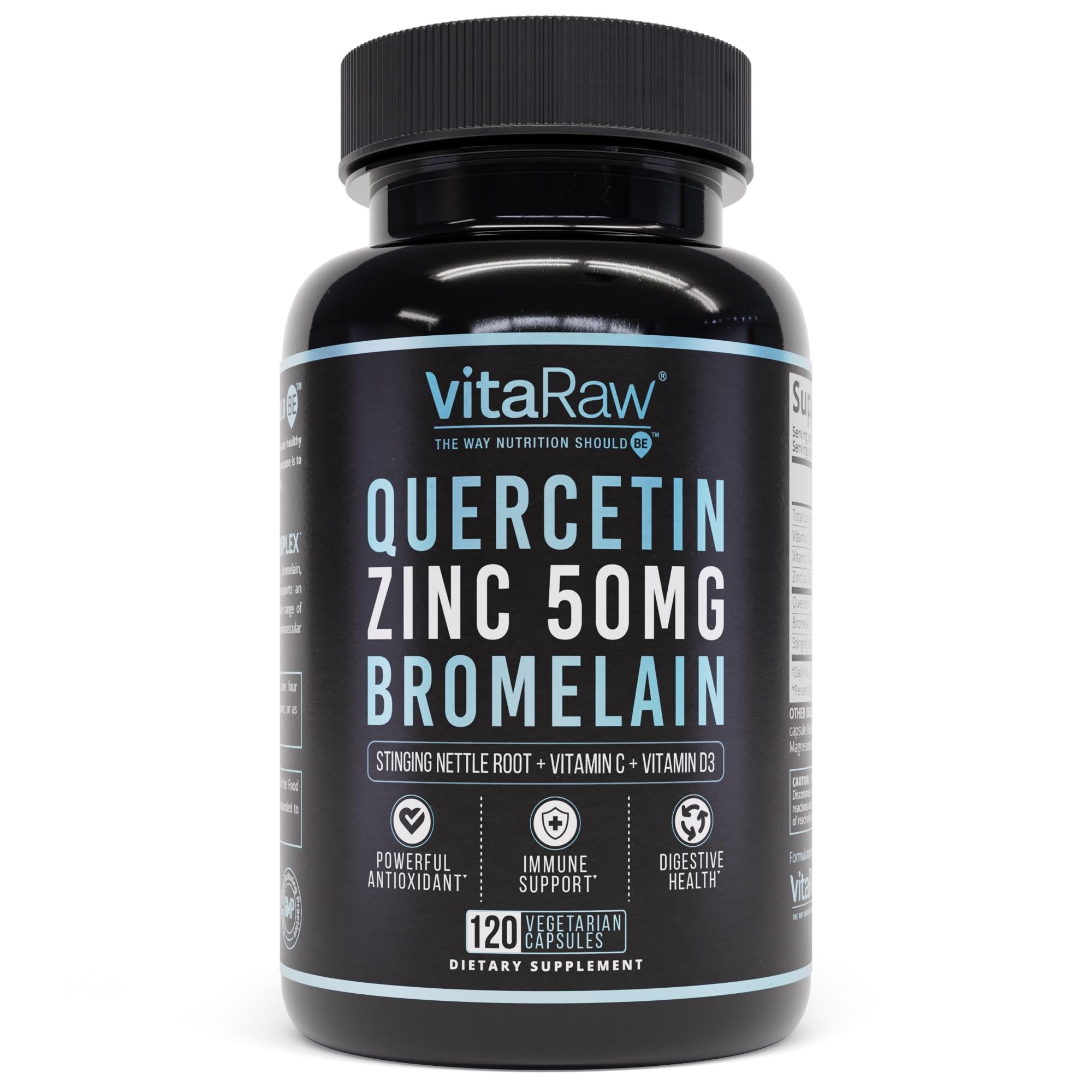 VitaRaw Quercetin Supplement 500mg front view