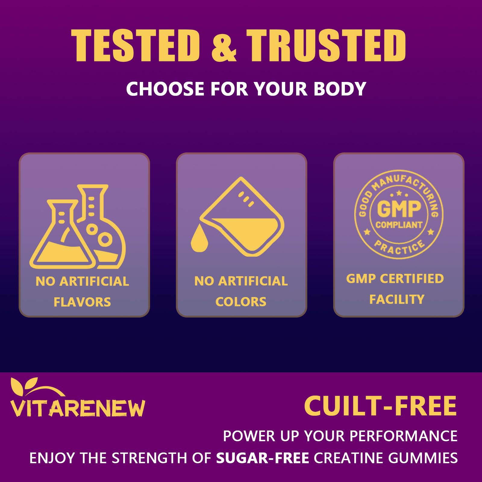 VITARENEW Creatine Gummies on a gym bench