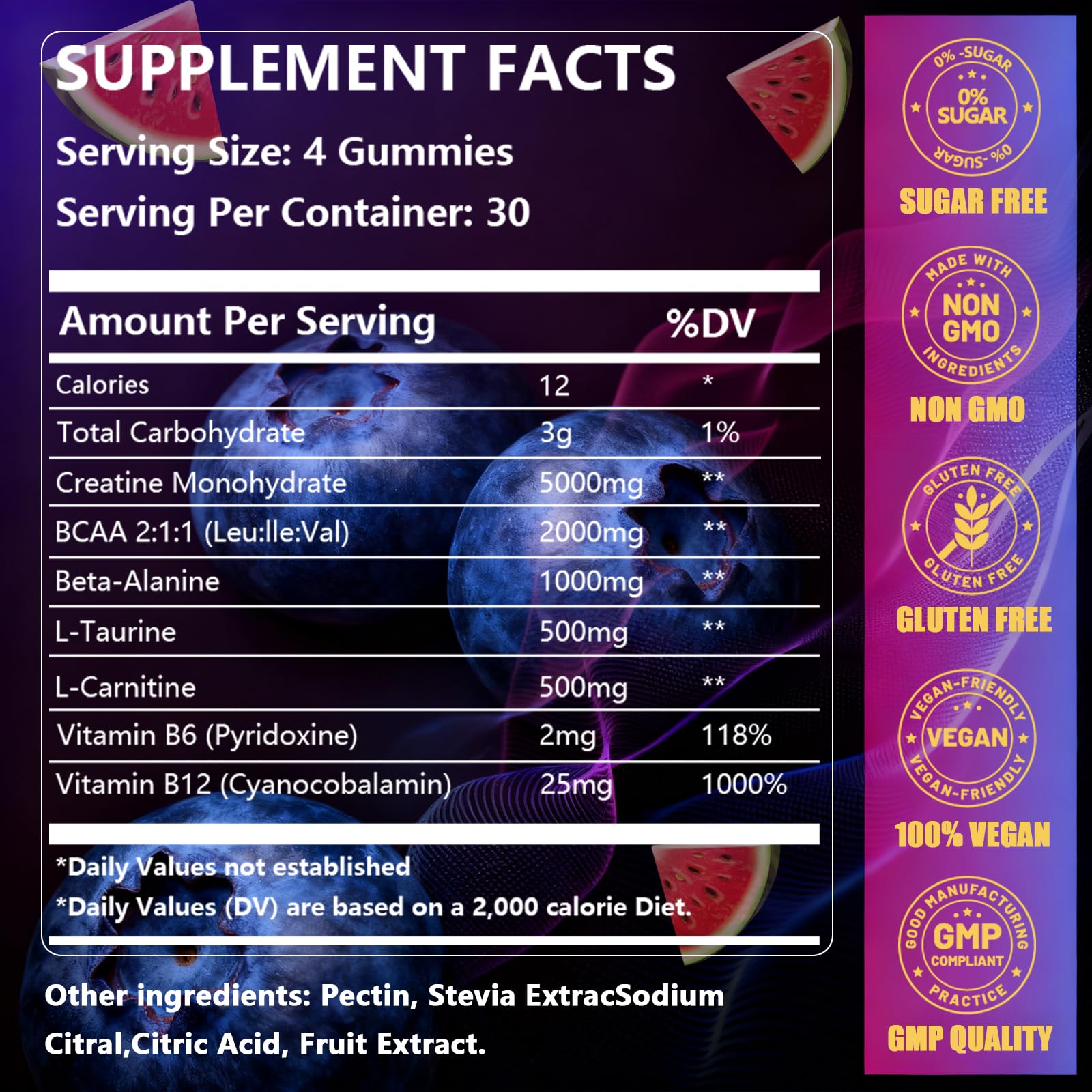 VITARENEW Creatine Gummies side view of container