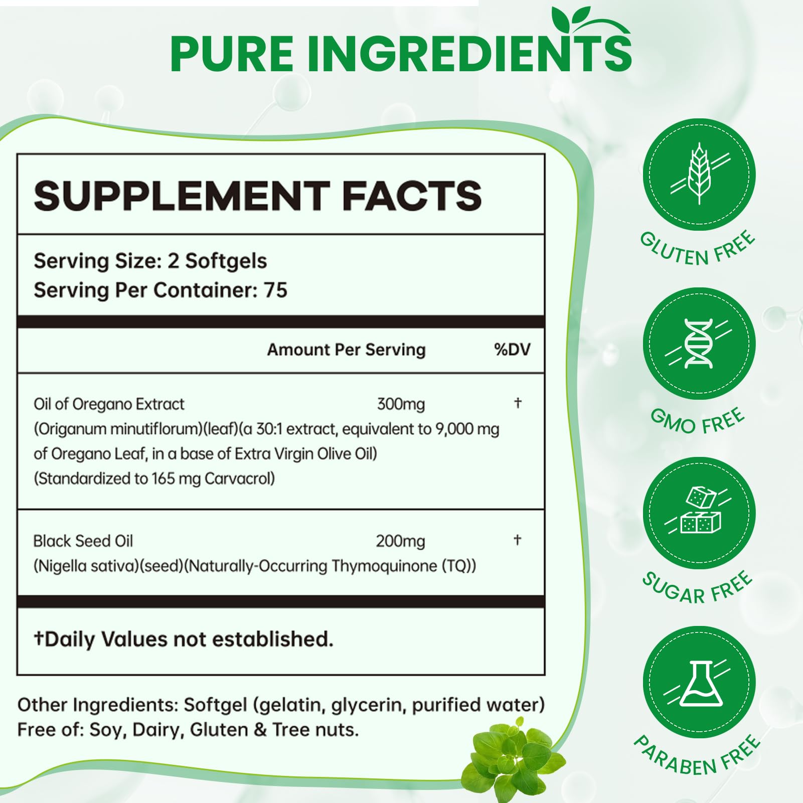 VITARENEW Oregano Oil Softgels with black seed oil