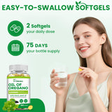 VITARENEW Oregano Oil Softgels with fresh oregano leaves