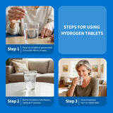 Vitarevive Hydrogen Water Tablets displayed with a glass of water