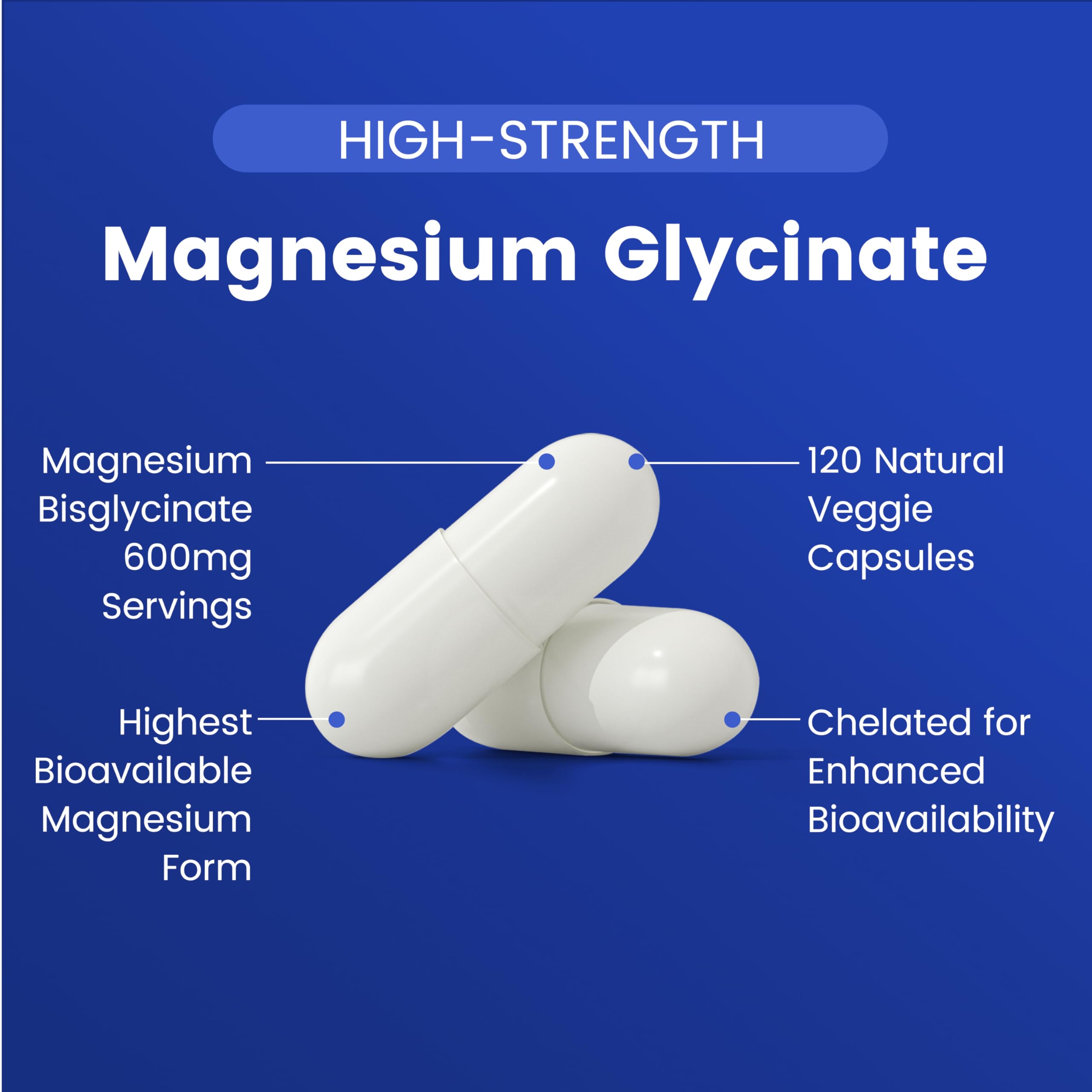 Vitarevive Magnesium Glycinate 600 mg capsules in bottle