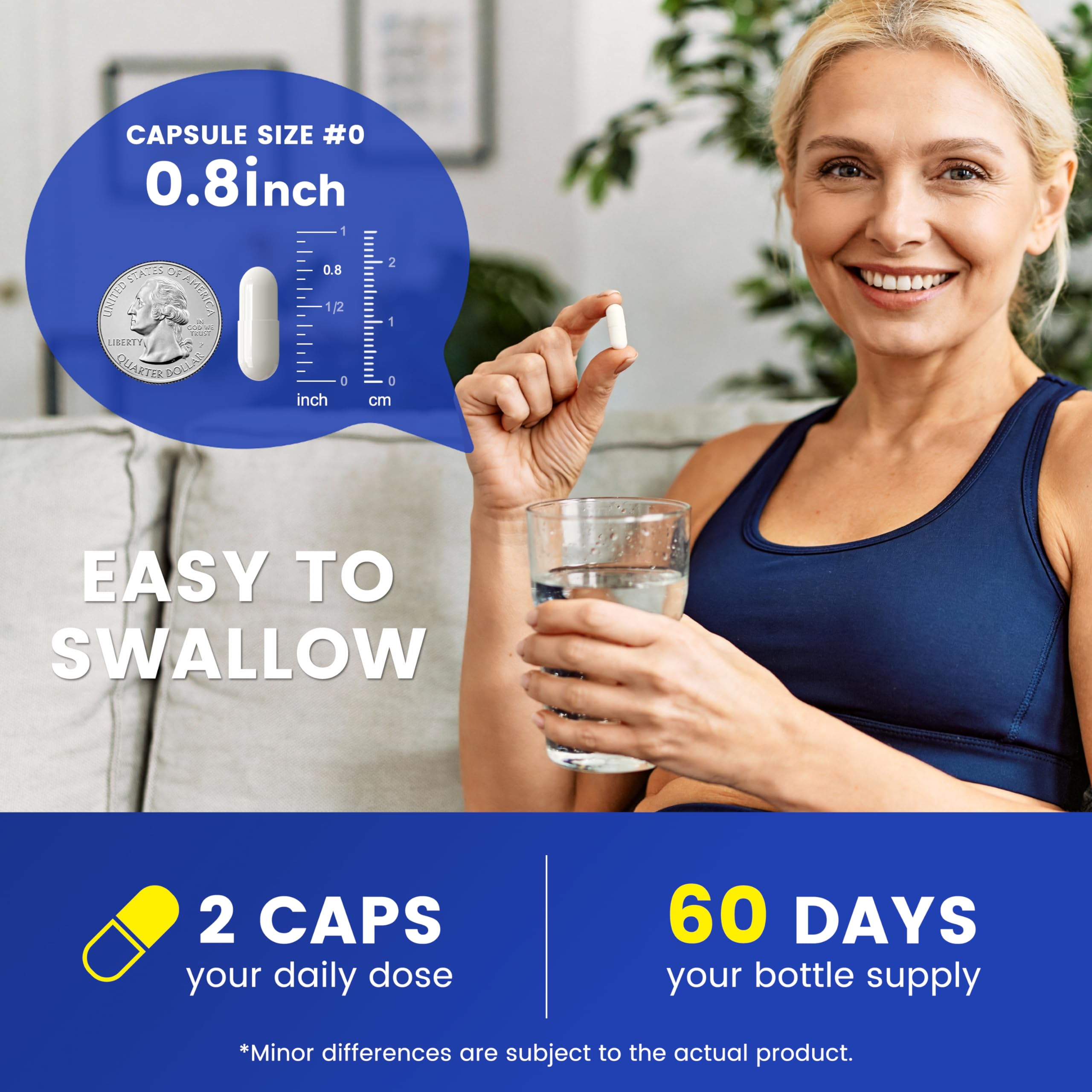 Vitarevive Magnesium Glycinate 600 mg capsules with a glass of water