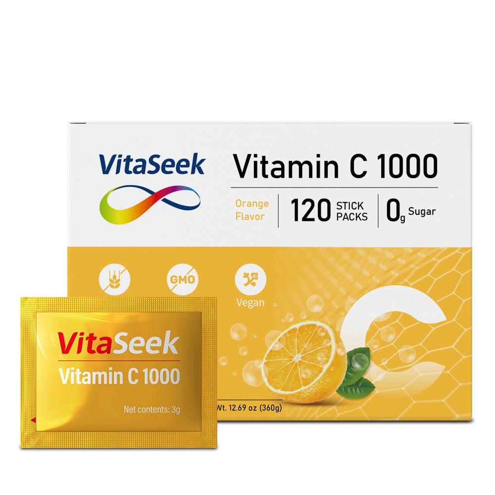 VitaSeek Vitamin C + Zinc 120 sachets packaging front view