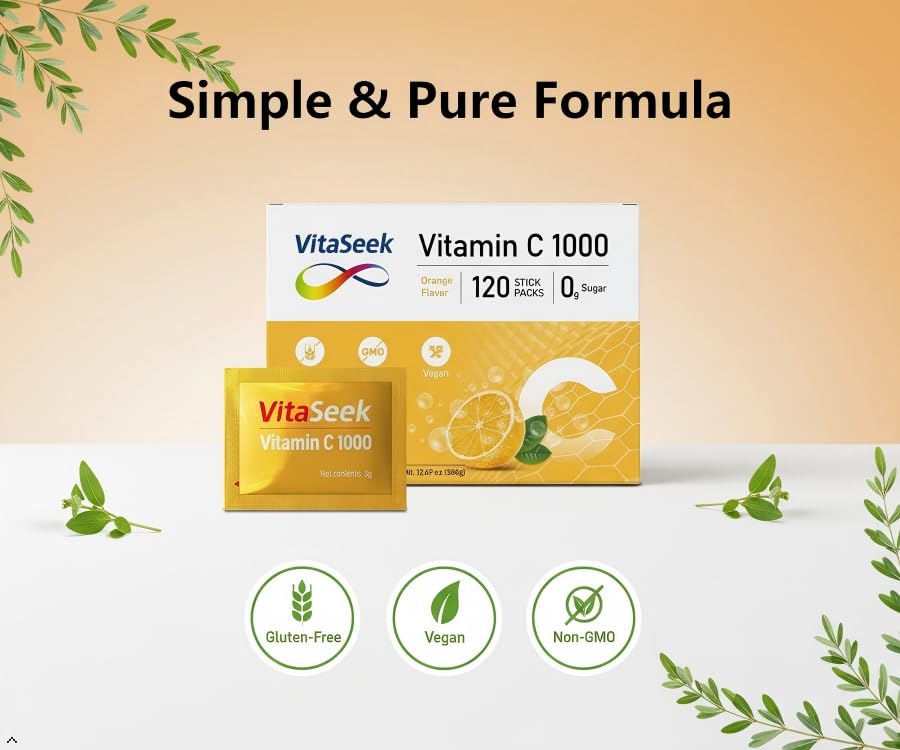 VitaSeek Vitamin C + Zinc sachets in a gym bag