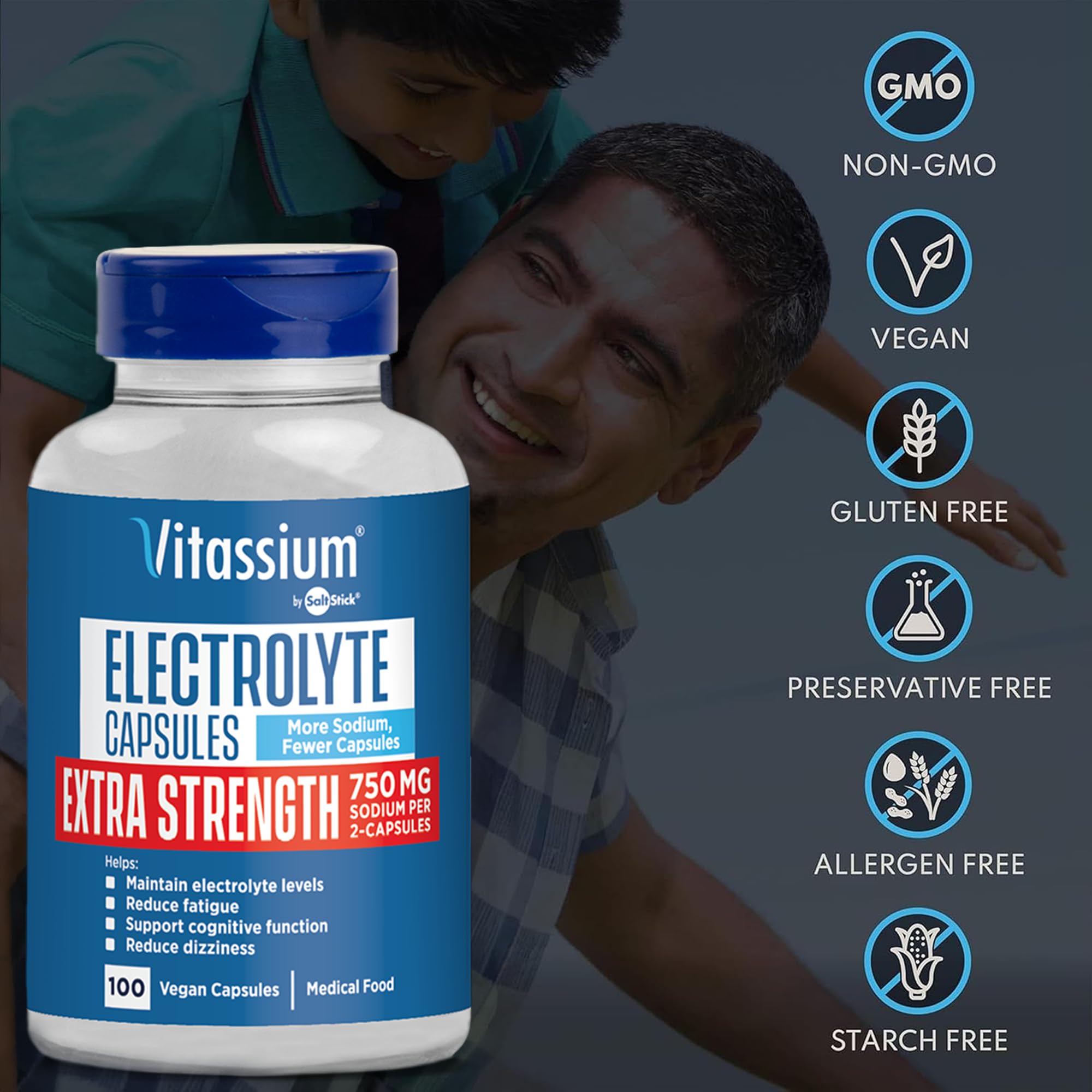 Vitassium Electrolyte Capsules close-up of the bottle cap