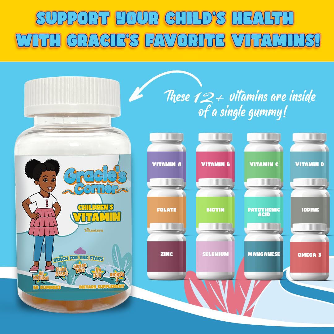Vitastars Kids Multivitamin Gummies back view showing ingredients