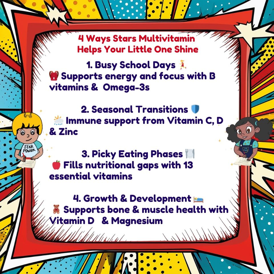 Vitastars Multivitamin Gummies displayed with fruits