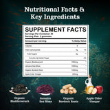 Vitastars Sea Moss Gummies with apple cider vinegar ingredient label