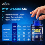 Vitatims Methylene Blue Capsules side view showing label