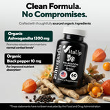 VitaUp Ashwagandha Capsules 1300mg bottle with label