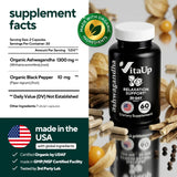 VitaUp Ashwagandha Capsules 1300mg side view