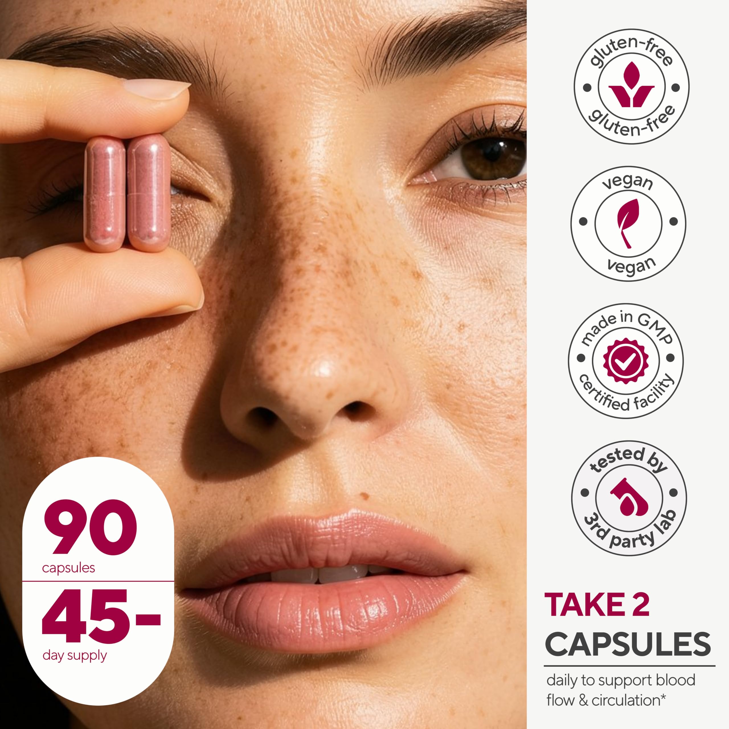 VitaUp Beet Root Capsules 5-in-1 Formula on a wooden table