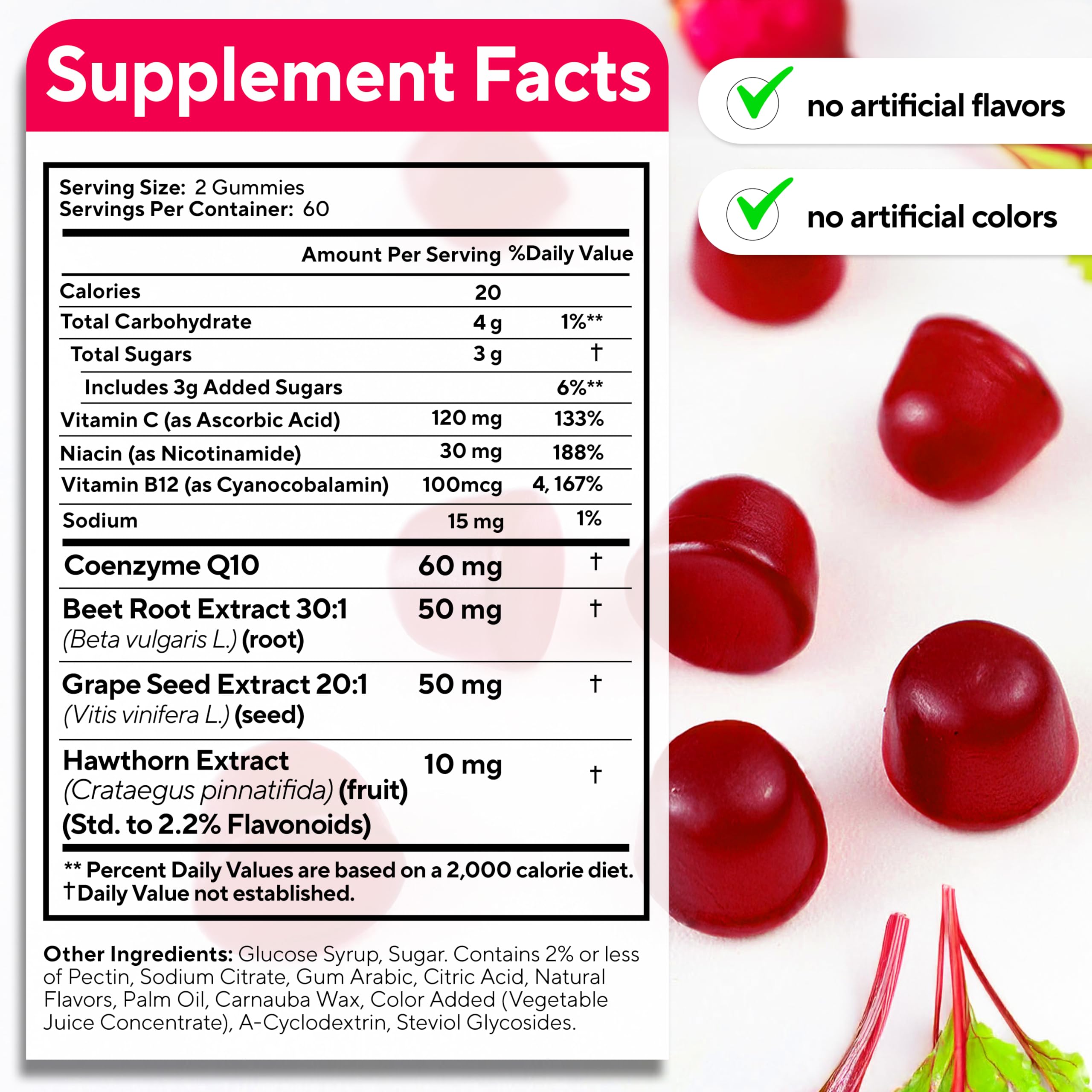 VitaUp Beet Root Gummies mixed berry flavour close-up
