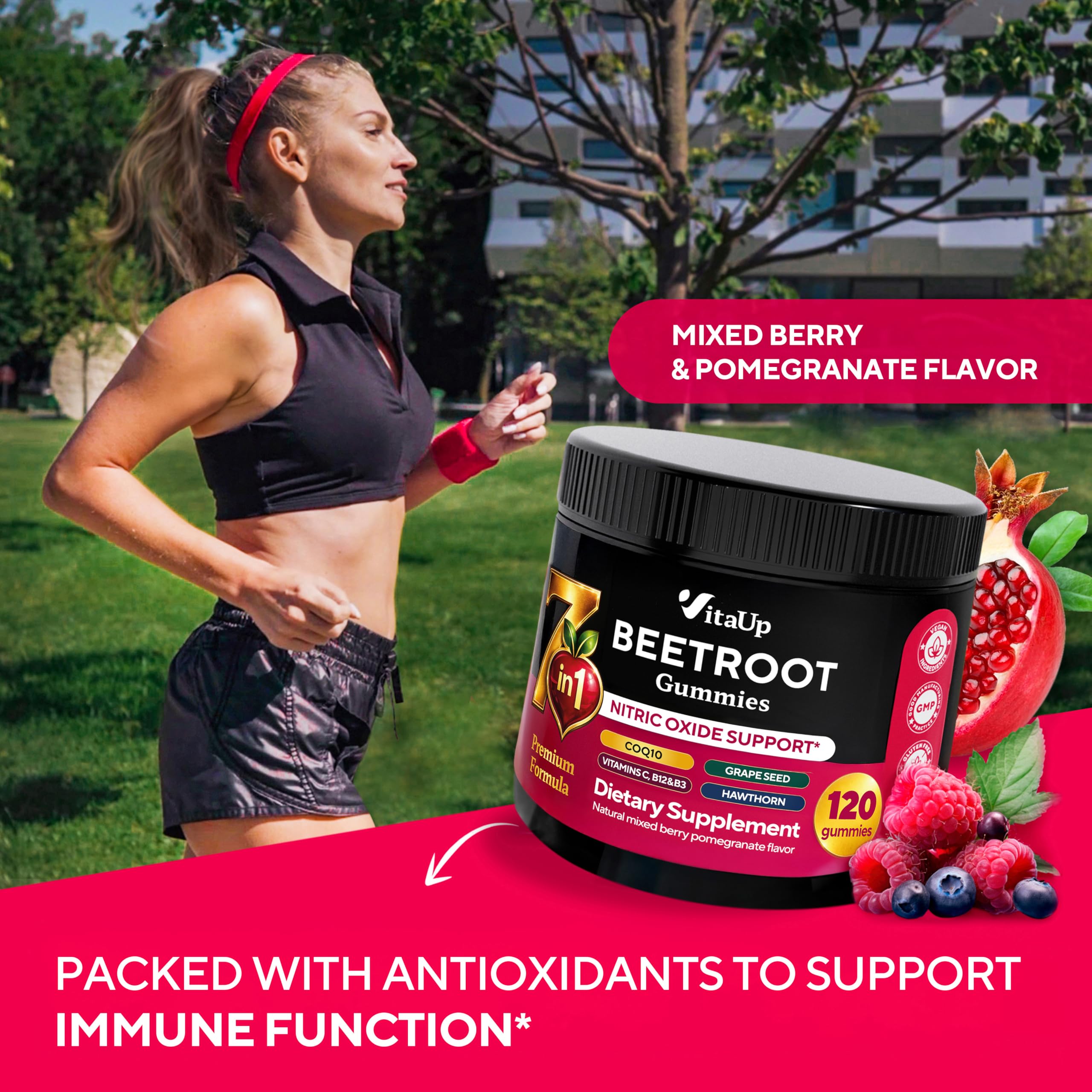 VitaUp Beet Root Gummies packaging with nutritional information