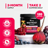 VitaUp Beet Root Gummies with fresh beetroot and grapes