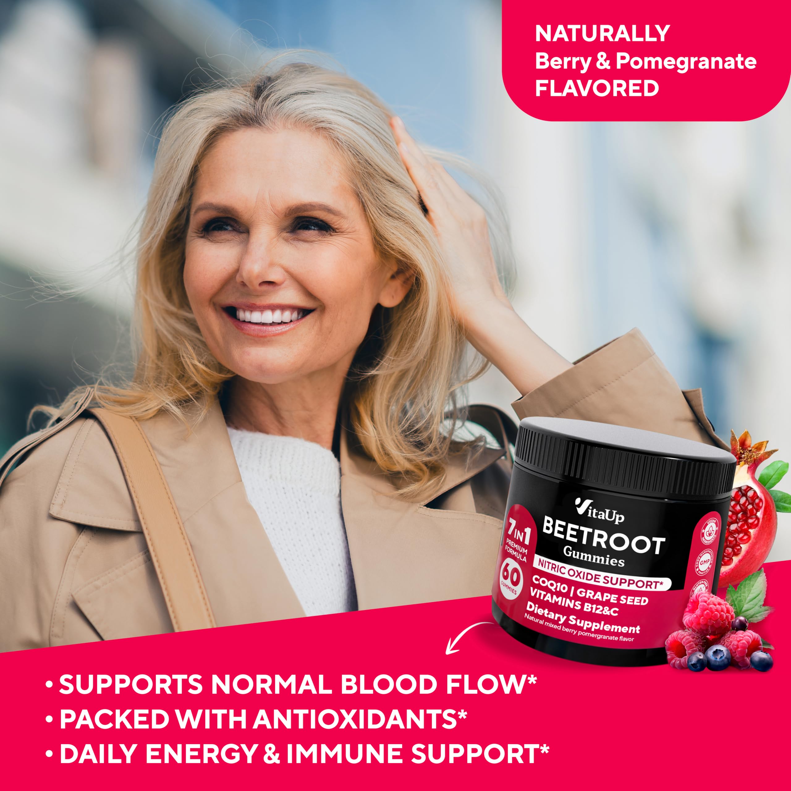 VitaUp Beet Root Gummies with pomegranate