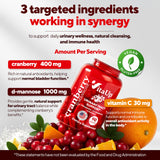 VitaUp Cranberry D-Mannose Capsules back view with ingredient list