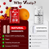 VitaUp Cranberry D-Mannose Capsules in a hand for size reference