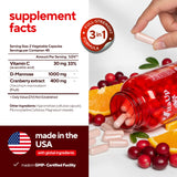 VitaUp Cranberry D-Mannose Capsules side view showing dosage