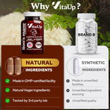 VitaUp Lion's Mane Mushroom Capsules with a measuring spoon