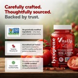 VitaUp Lycopene Supplement capsules in a hand
