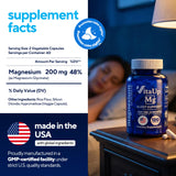 VitaUp Magnesium Glycinate 200mg capsule bottle with capsules scattered