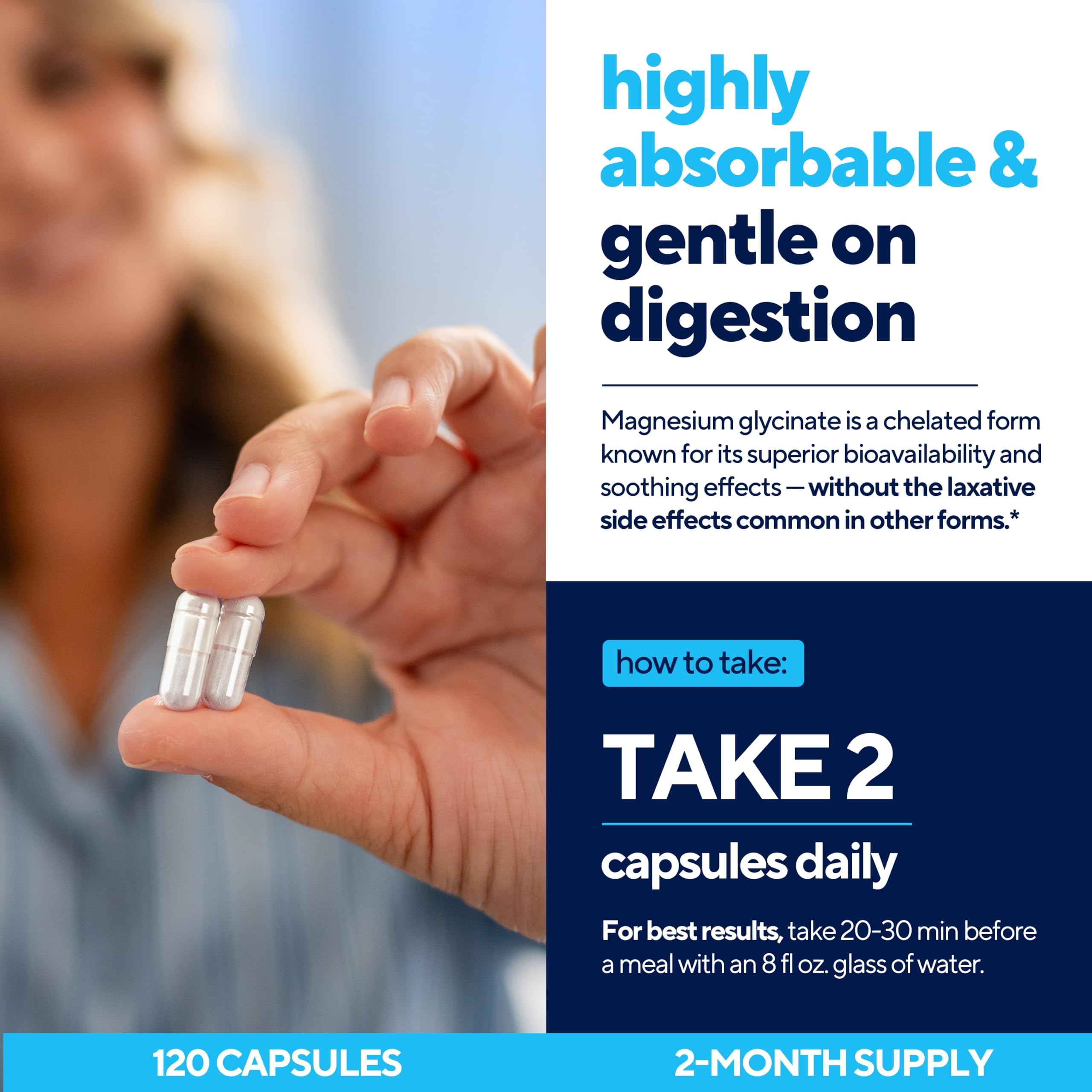 VitaUp Magnesium Glycinate 200mg close-up of capsules
