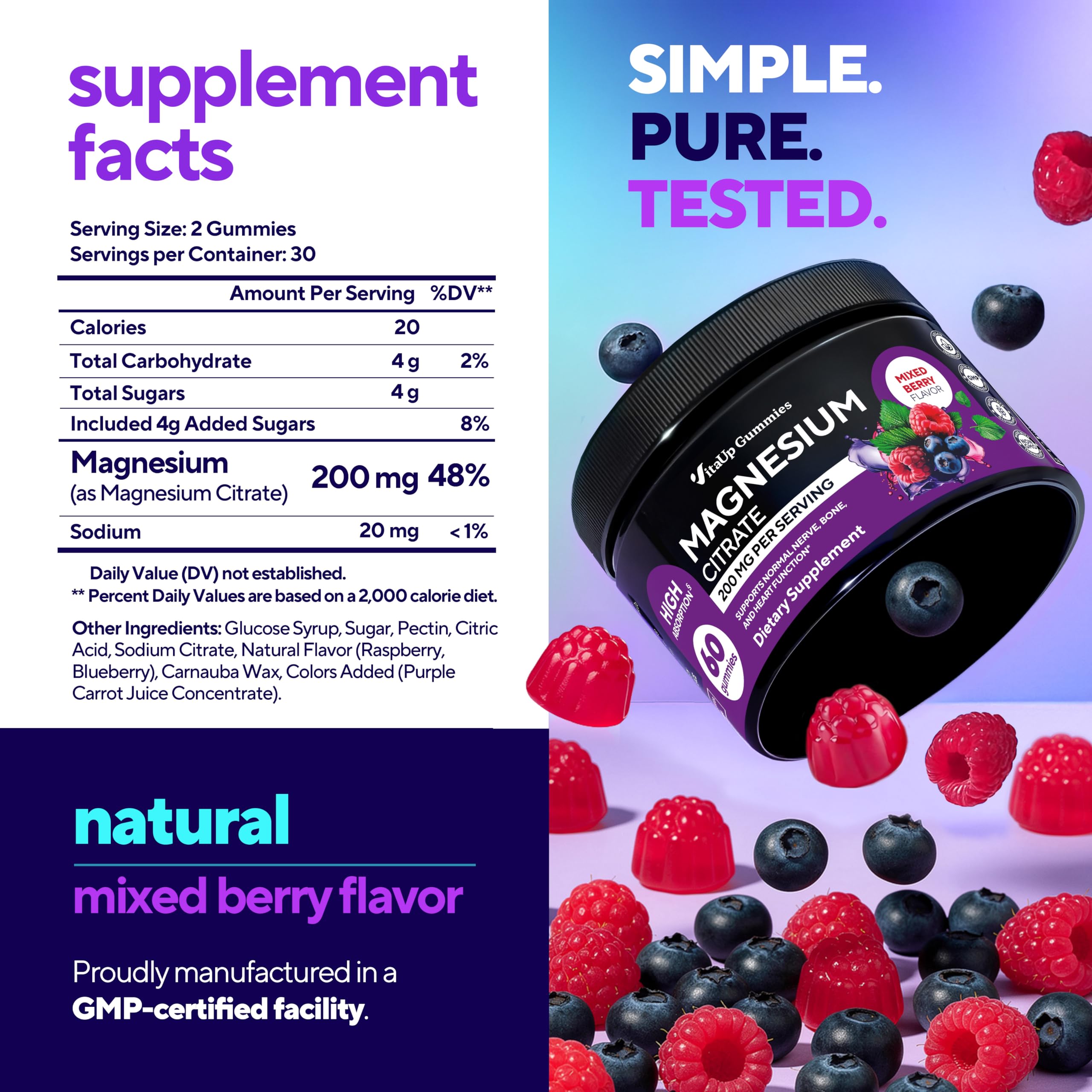 VitaUp Magnesium Gummies for Women in a bowl