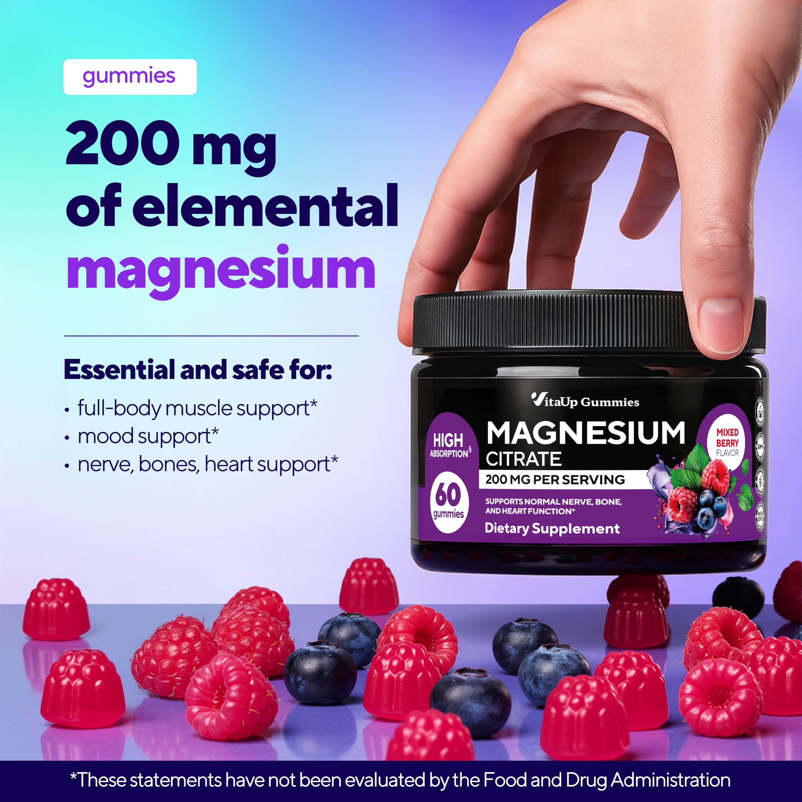 VitaUp Magnesium Gummies for Women nutritional information