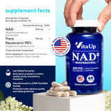 VitaUp NAD+ Supplement 500mg side view showing capsule