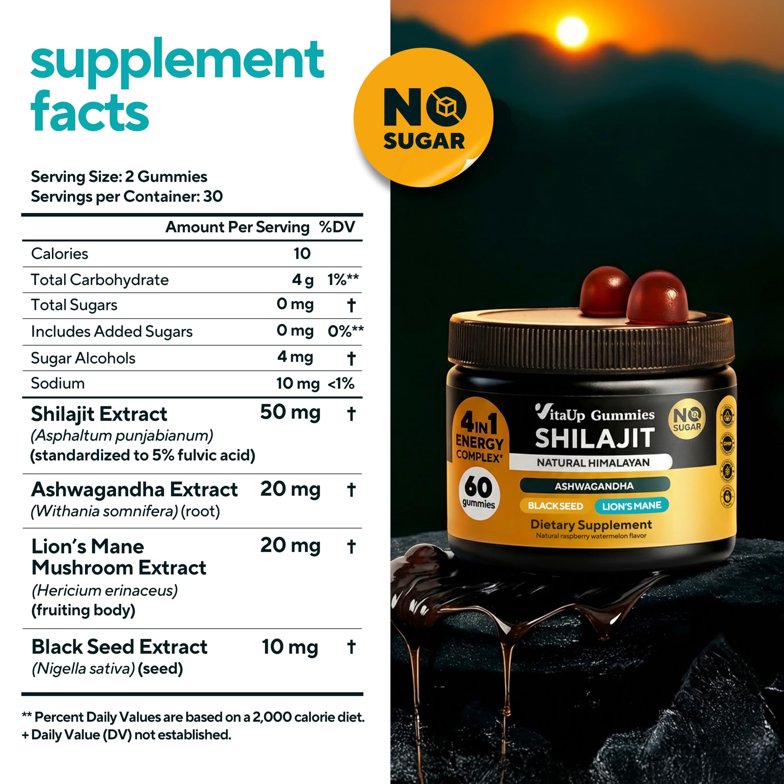 VitaUp Shilajit Gummies open package showing gummies