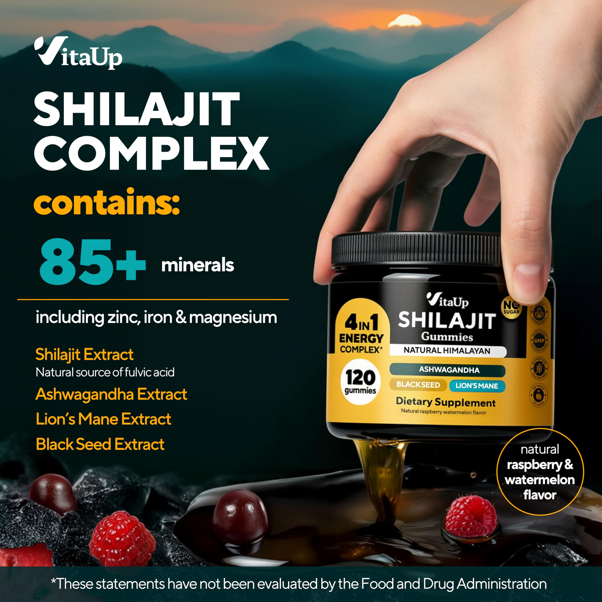 VitaUp Shilajit Gummies packaging side view