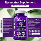 VitaUp Trans-Resveratrol Supplement 600mg capsules in a lifestyle setting
