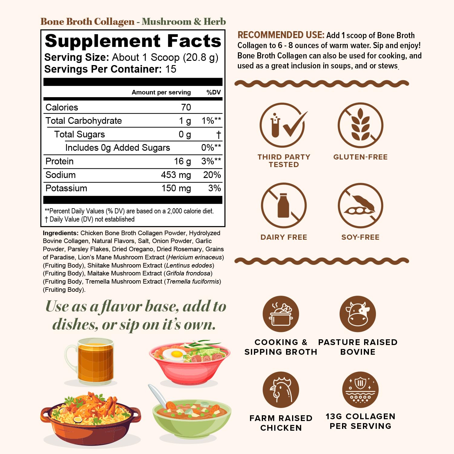 Vitauthority Bone Broth Collagen scoop with powder