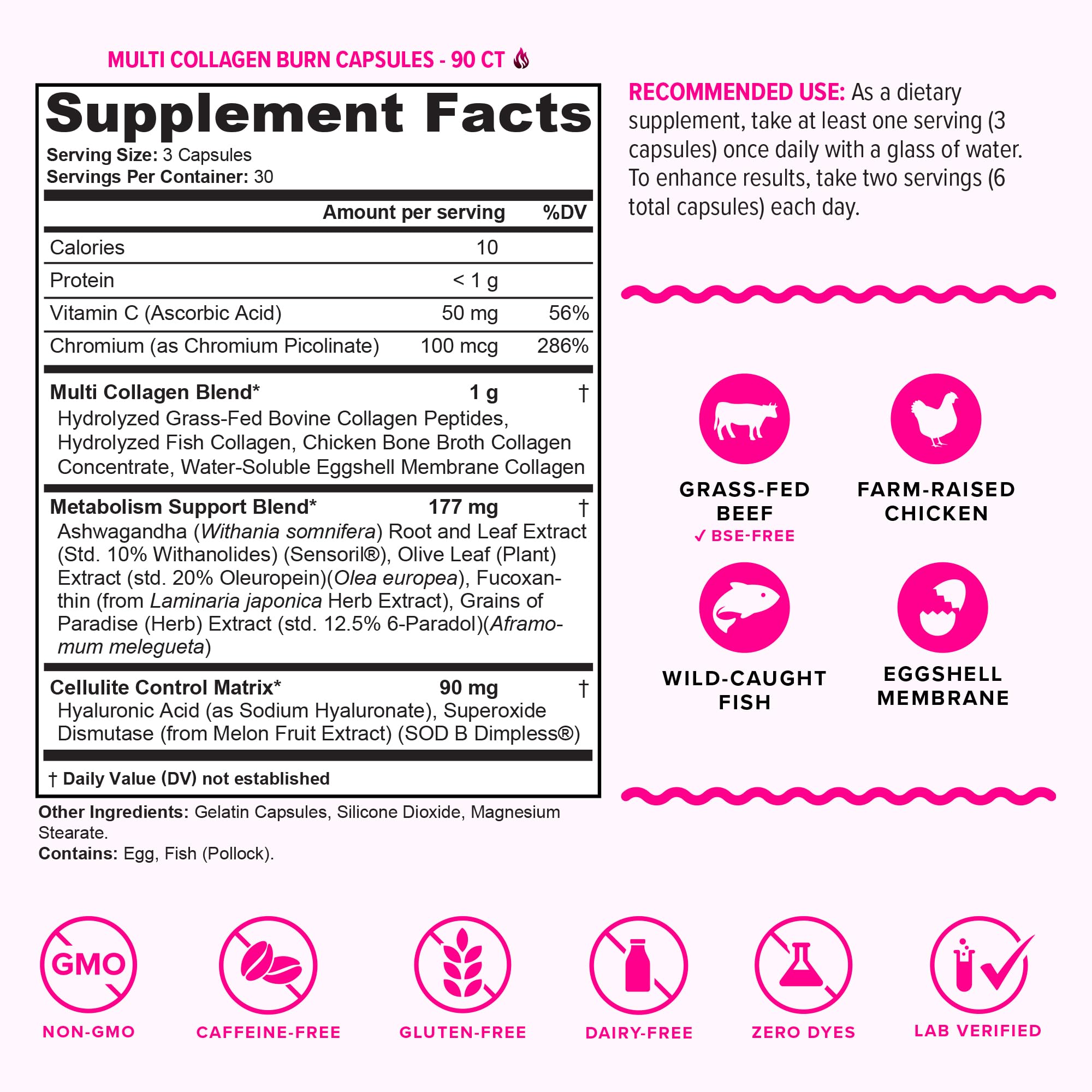 Vitauthority Collagen Complex 90g back view with ingredient list