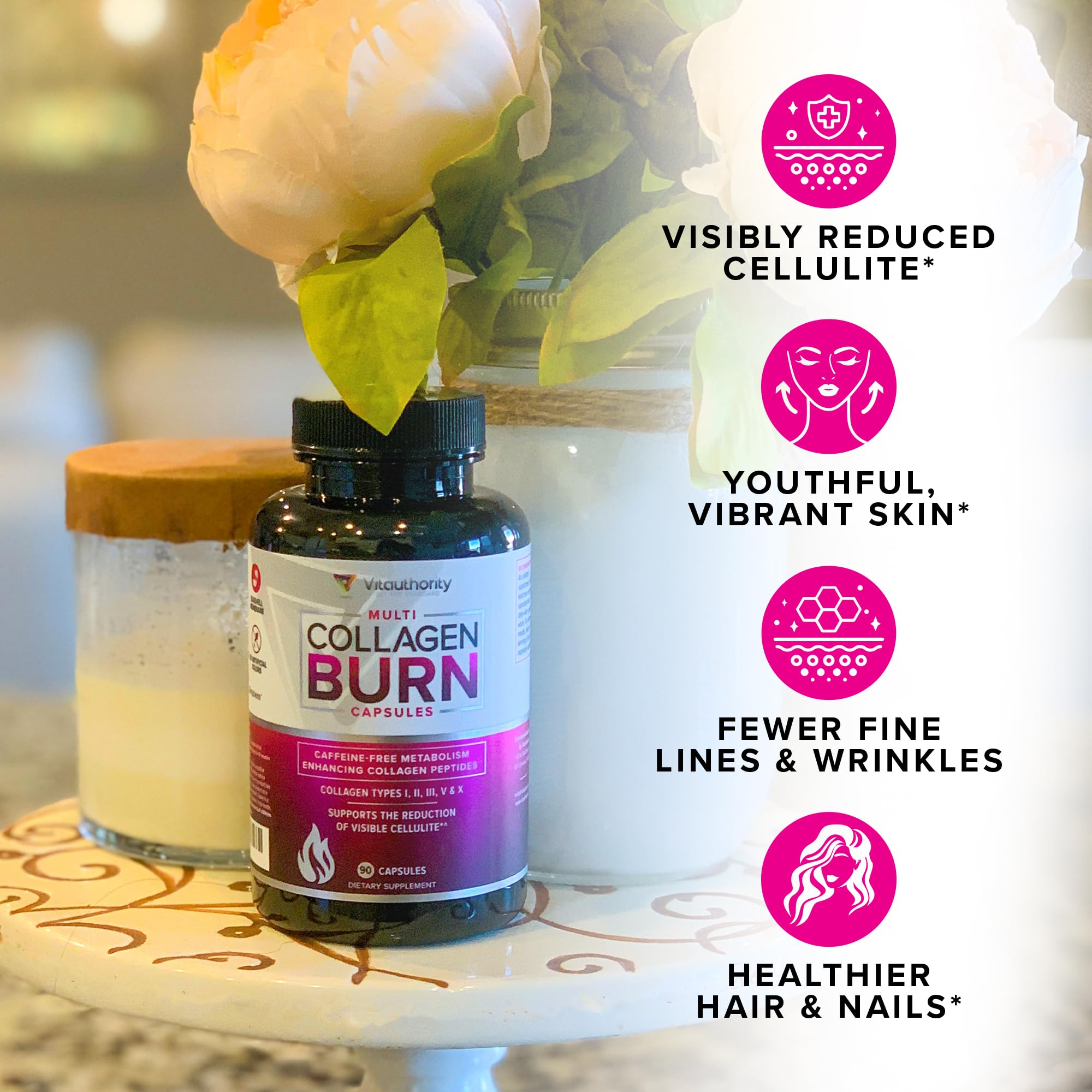 Vitauthority Collagen Complex 90g opened with powder visible