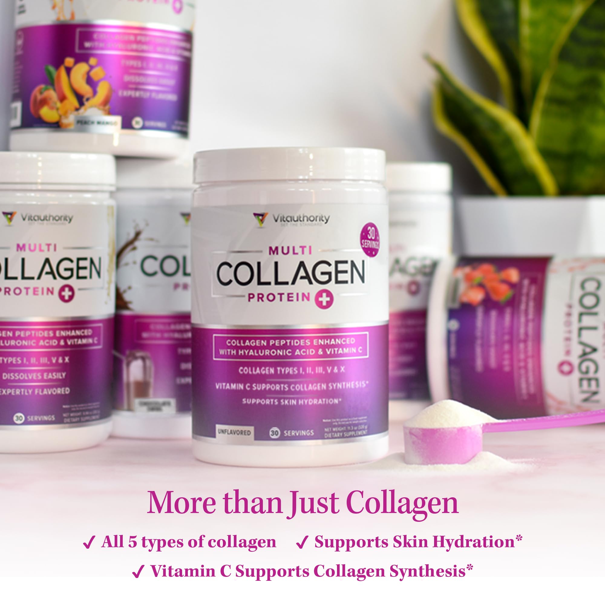 Vitauthority Collagen Powder 331g side view