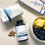 Vitauthority GlucoVantage Dihydroberberine Supplement lifestyle scene with a glass of water