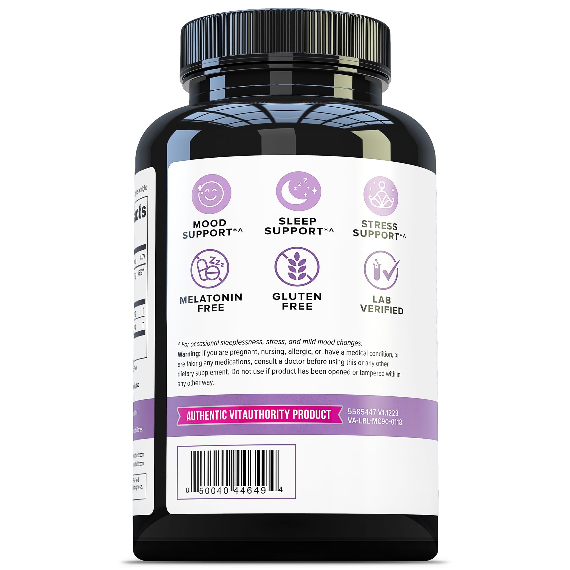 Vitauthority Mag Calm Magnesium Supplement with a glass of water