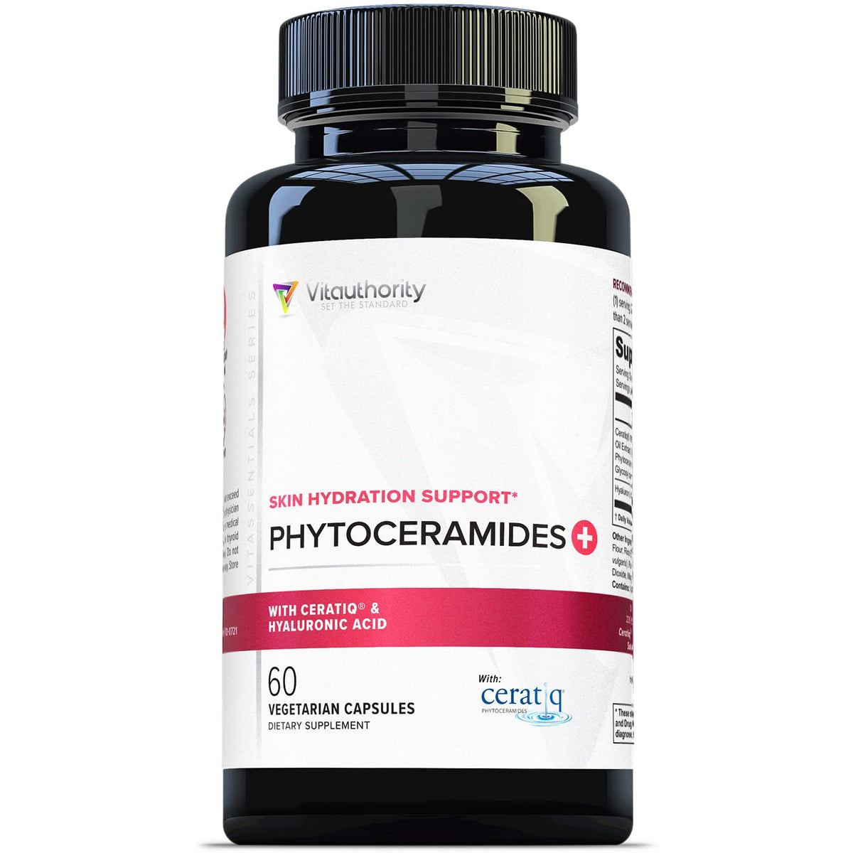 Vitauthority Phytoceramides with Hyaluronic Acid 60g capsule bottle front view