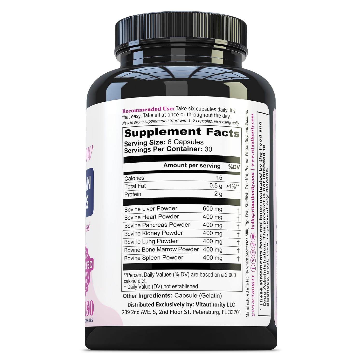 Vitauthority Primal Glow Liver Extracts 57g displayed with other supplements