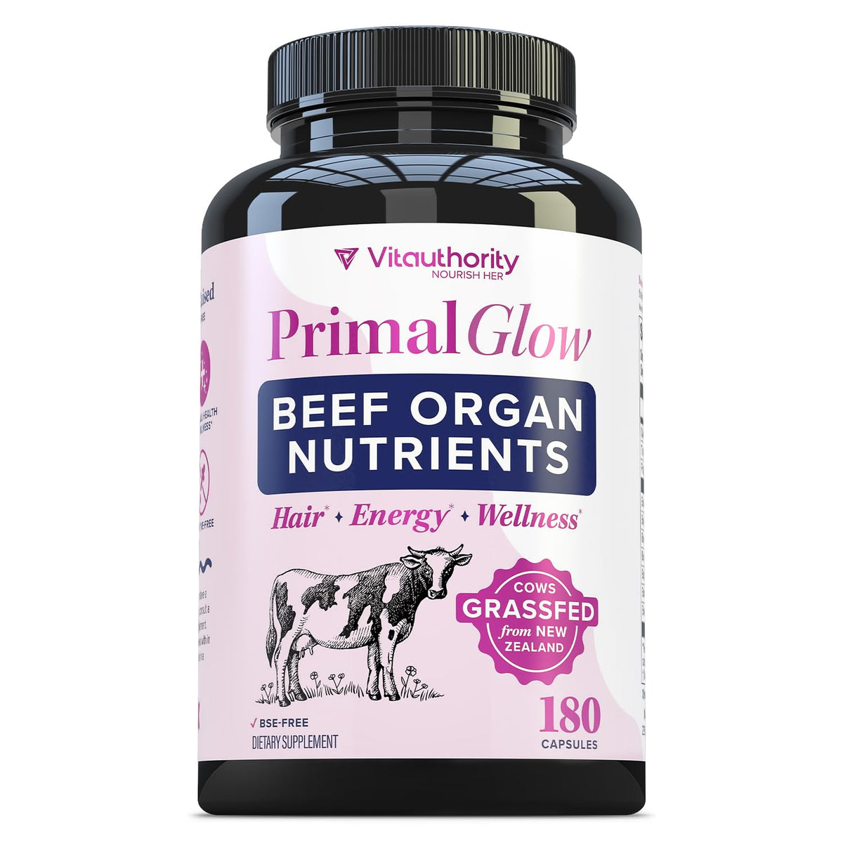 Vitauthority Primal Glow Liver Extracts 57g front view with capsules