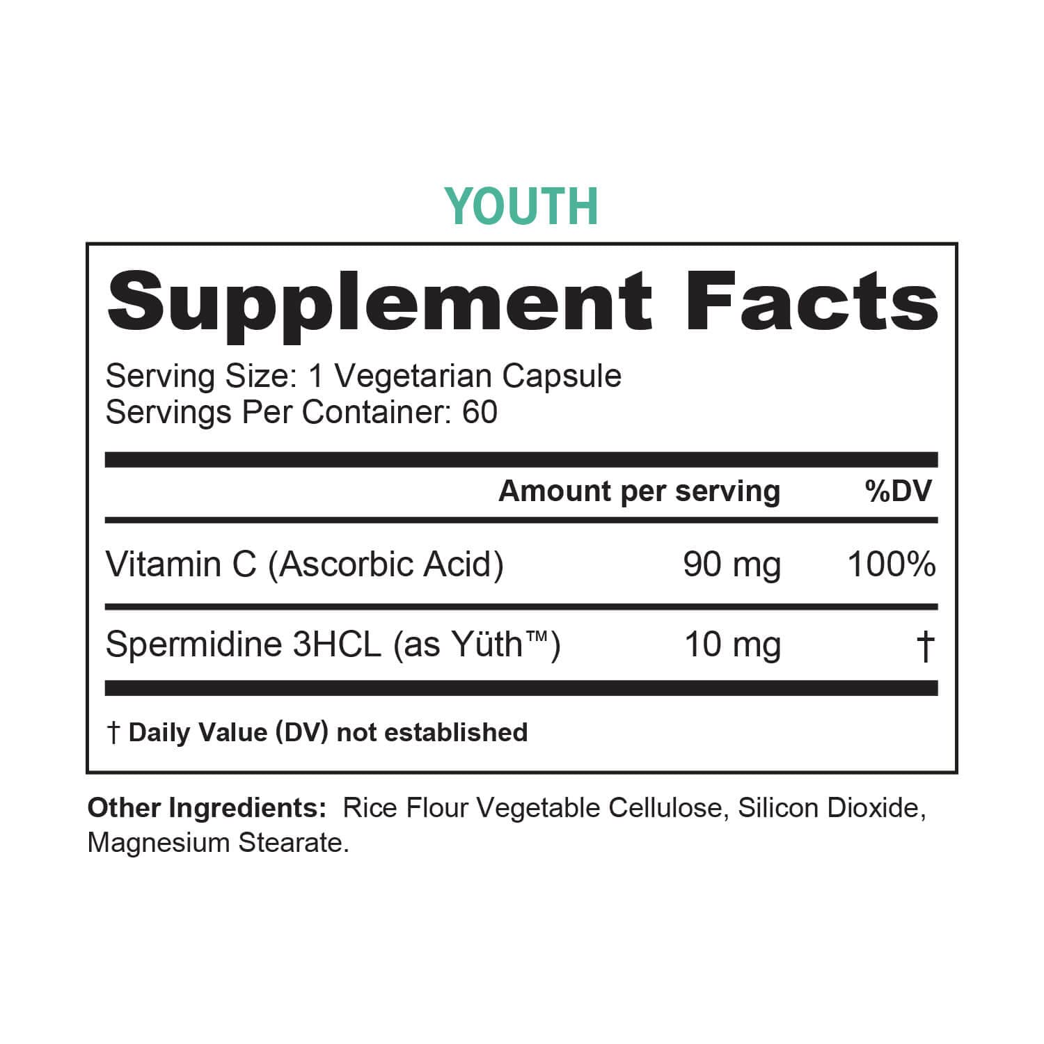 Vitauthority Spermidine 3HCL blended vitamin supplement capsule close-up