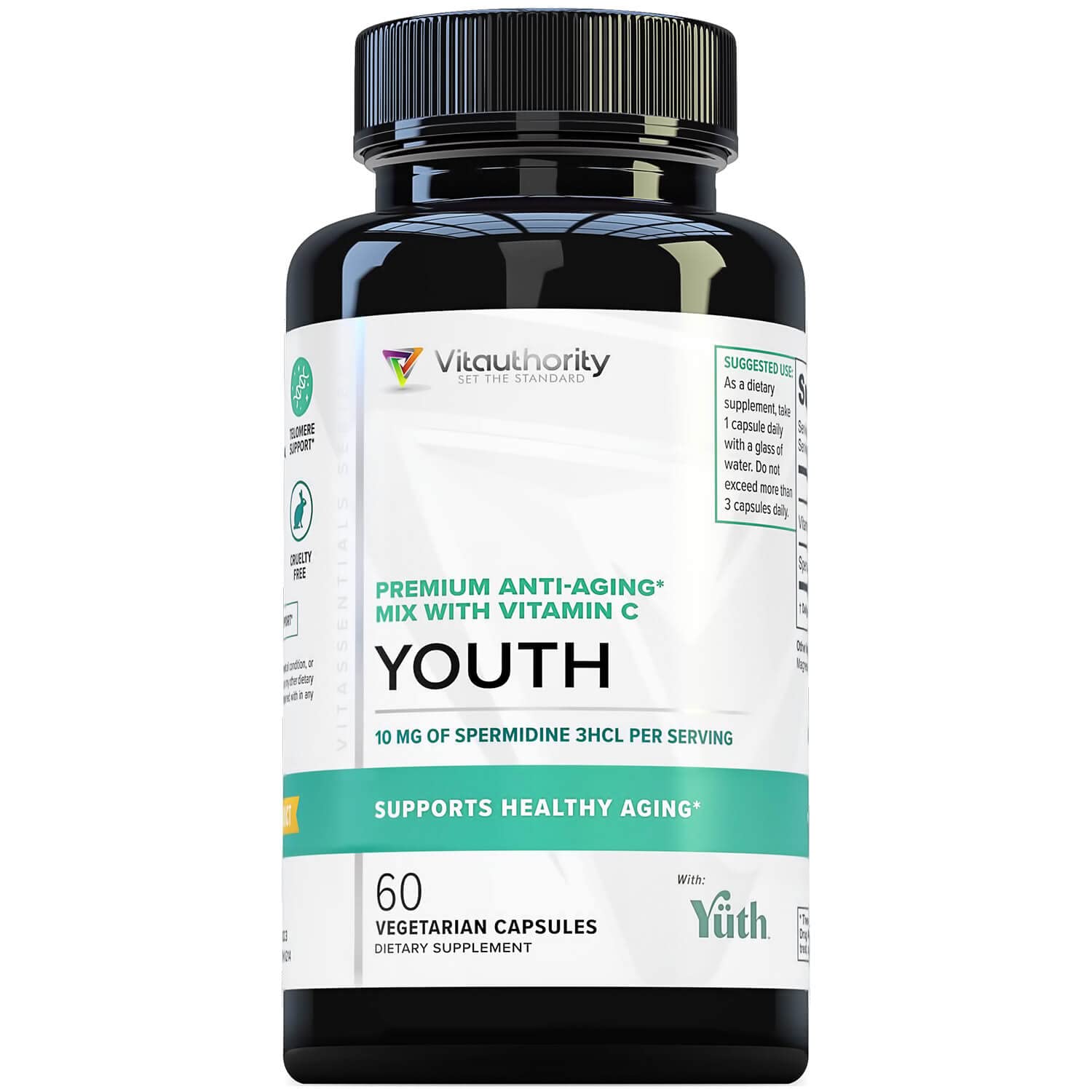 Vitauthority Spermidine 3HCL blended vitamin supplement front view