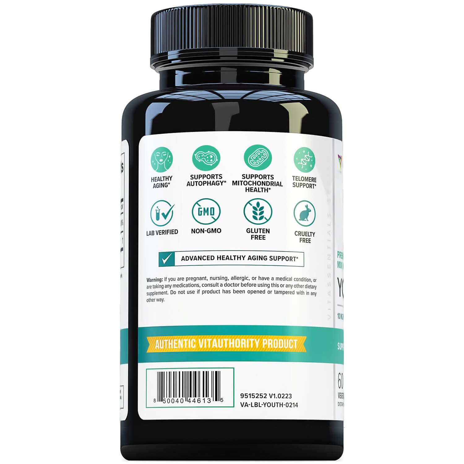 Vitauthority Spermidine 3HCL blended vitamin supplement on a table