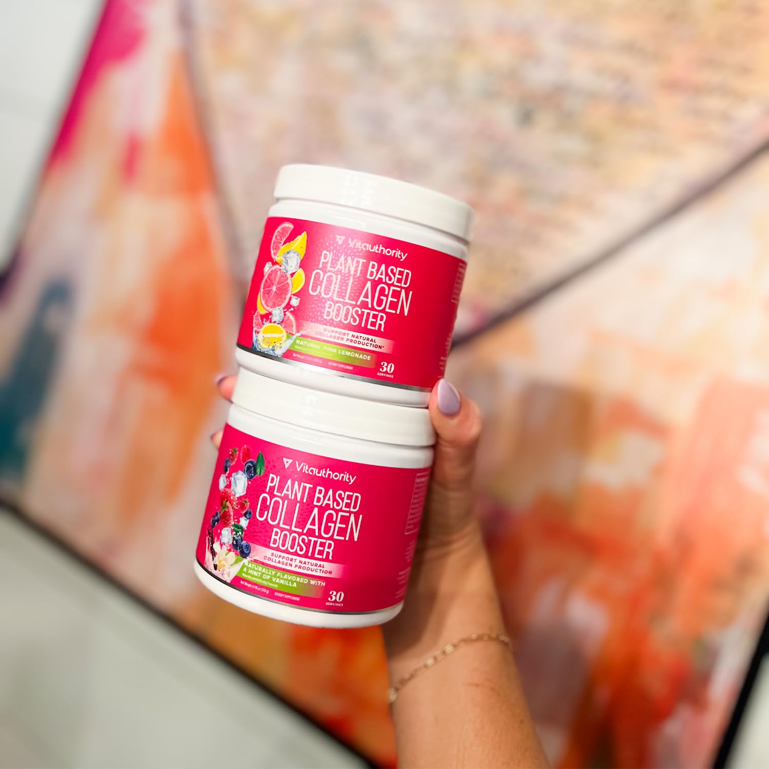 Vitauthority Vegan Collagen Powder with other beauty supplements
